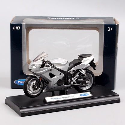 1/18 Escala Welly Triumph Tiger Explorer 800 Sprint RS Bonneville Daytona Trophy Thruxton 1200 Moto Diecast Modelo Brinquedo