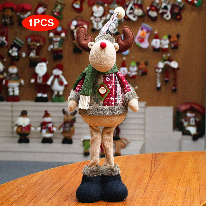 Christmas Dolls Tree Decor Standing Santa, Snowman and Reindeer Figurines  for Home Decor Birthday Gifts Merry Christmas
