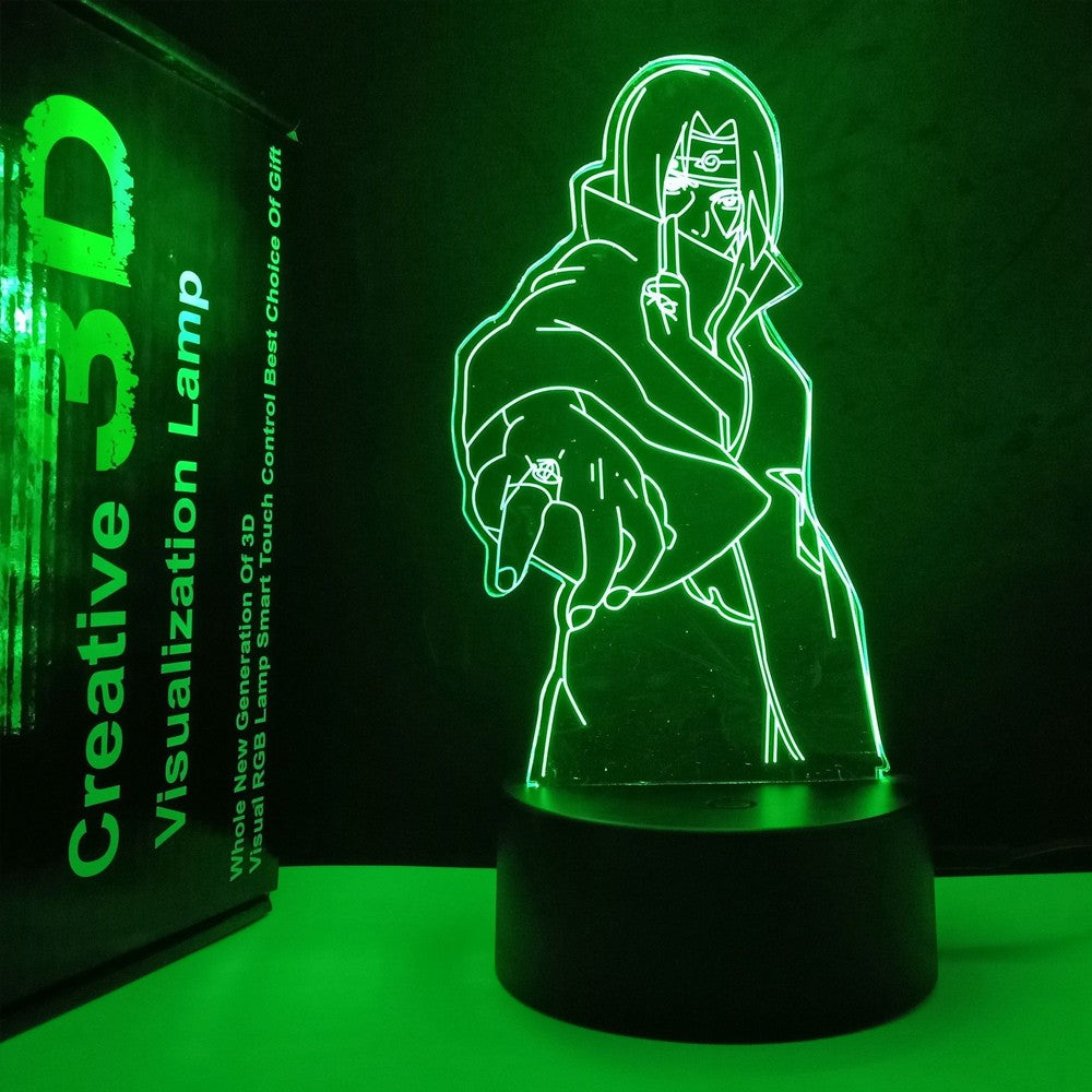 Anime Naruto Uzumaki LED Night Light Toys Akatsuki Kakashi Hatake Kid Bedroom Nightlight Itachi Uchiha 3D 7/16 colors Lamp Decor