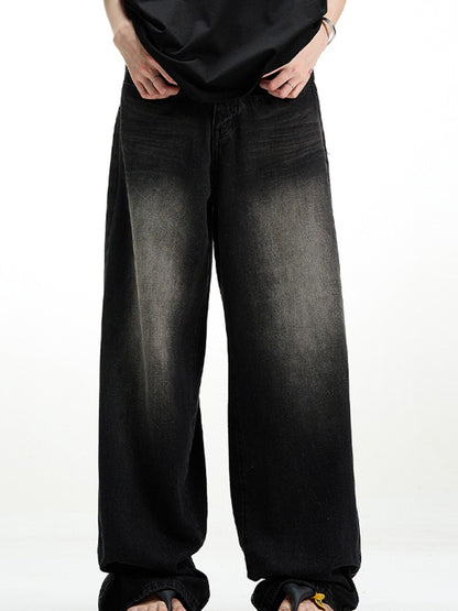 Calça Jeans Masculina Clássica Americana Hip Hop Rap Perna Larga Juventude Popular Masculina Reta Retrô Solta Calças Jeans Oversized
