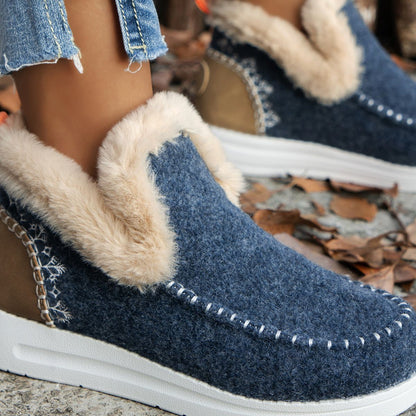 2024 Hot Sale Women Shoes Sleeve Women's Boots Winter Round Toe Plush Fleece for Warmth Short Barrel Flat Large Size Snow Boots