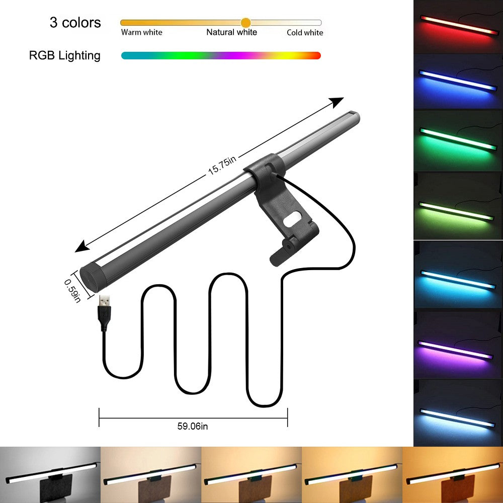 LED Screen Hanging Light for Desk  Eye Protection Computer Monitor Light Strip with Stepless Dimming Suitable for Gaming