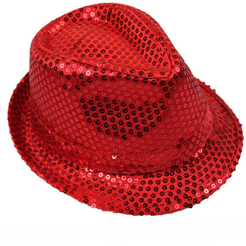 British Top Jazz Hat Bucket Hat Men Women Stage Performance Sequin Hat Shining Christmas Fedoras Party Parent Child Hat Hollween