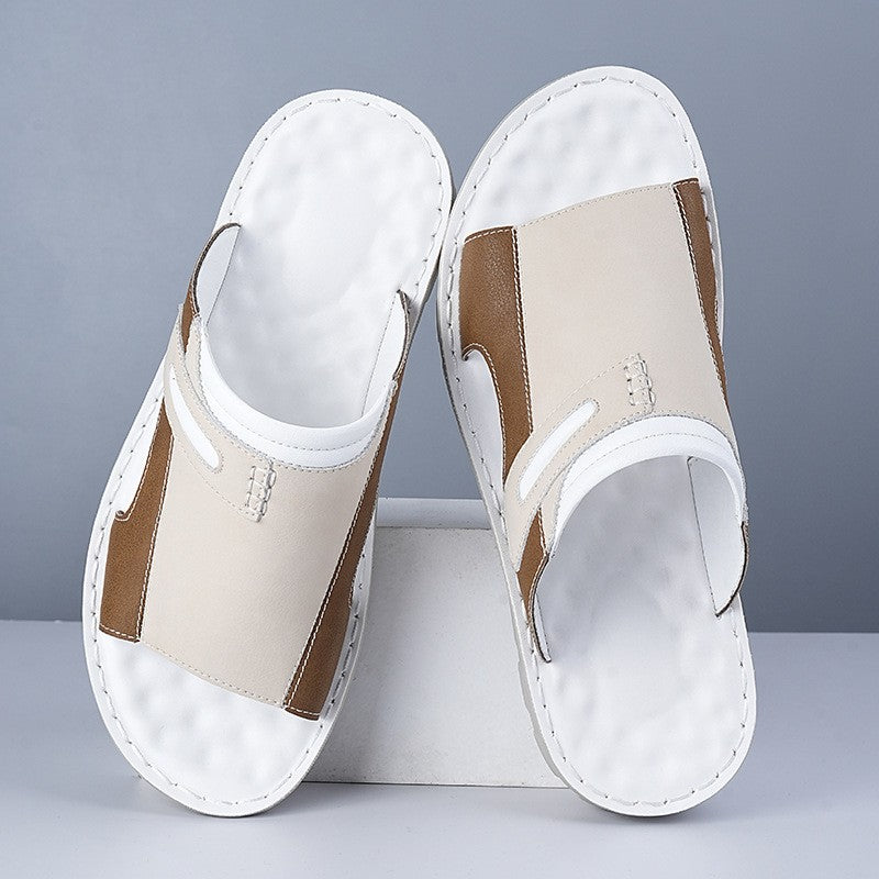 Men's sports shoes, summer casual shoes, beach sandals, slippers, outdoor walking, comfortable, leather, fashionable, lightweigh