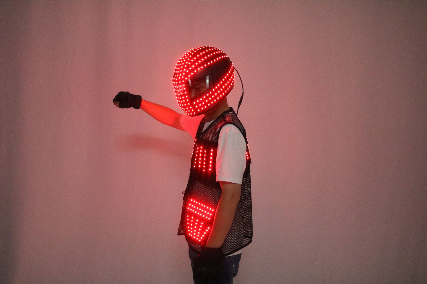 LED Robot Suit Stage Dance Costumes, Light Up Jacket, Strobe Luminous Clothing, Christmas and Halloween Party