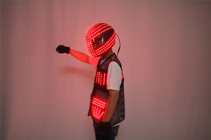 LED Robot Suit Stage Dance Costumes, Light Up Jacket, Strobe Luminous Clothing, Christmas and Halloween Party