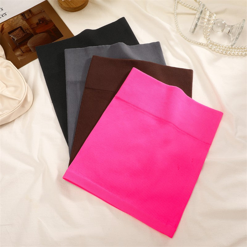 Women's High Waist Ribbed Striped Mini Skirt Tight Night Club Party Pencil Skirt Casual Short Skirt Sexy Solid Color Bodycon New