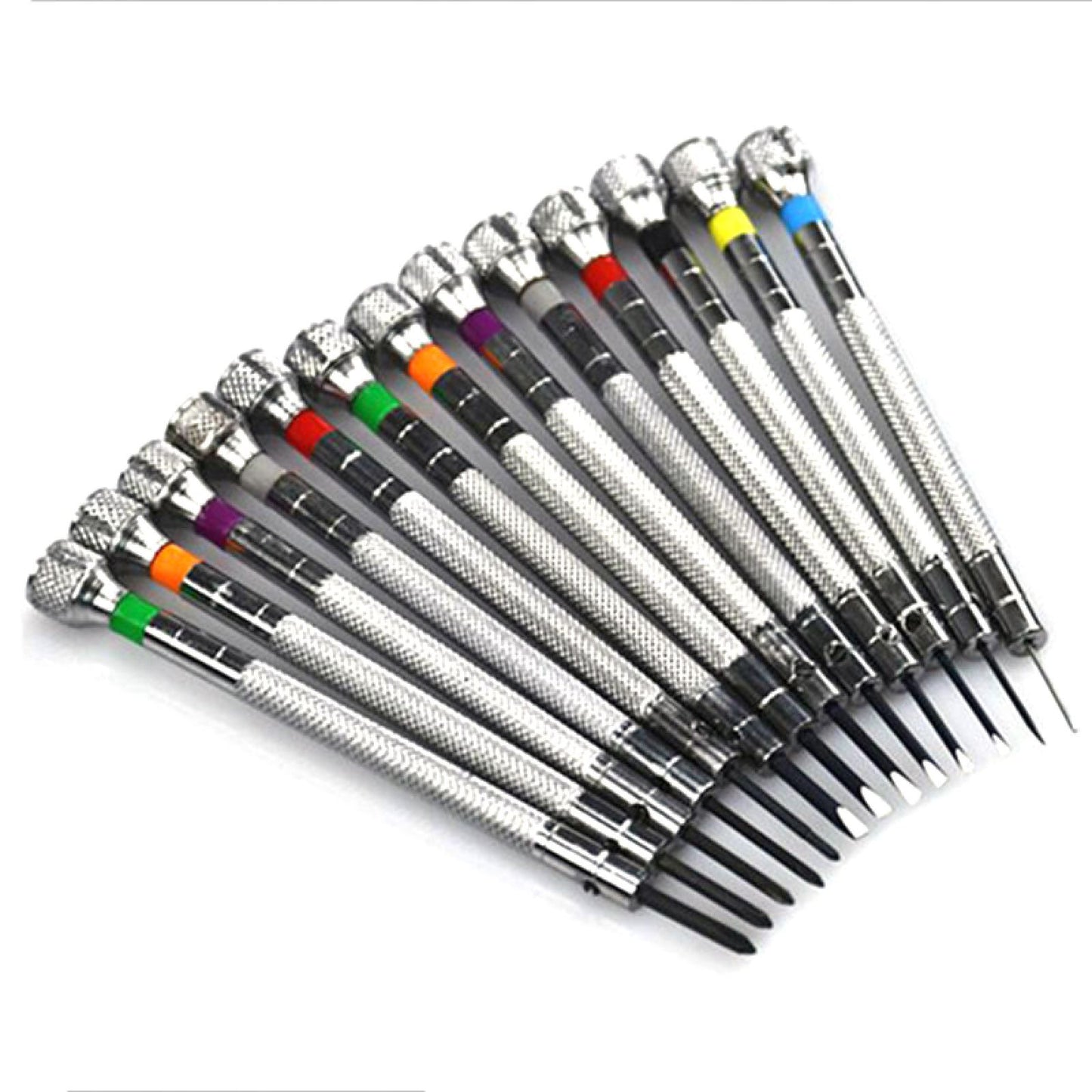 Kit de Ferramentas para Reparo de Relógios 13 Peças Chave de Fenda Profissional de Metal Premium com Fenda Cruzada 0,6-2,0 mm para Relojoeiro