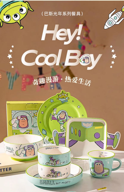 Disney Toy Story Buzz Lightyear Desenho Louça Utensílios Domésticos Pratos Infantis Tigelas de Iogurte Prato de Café da Manhã Presentes de Aniversário