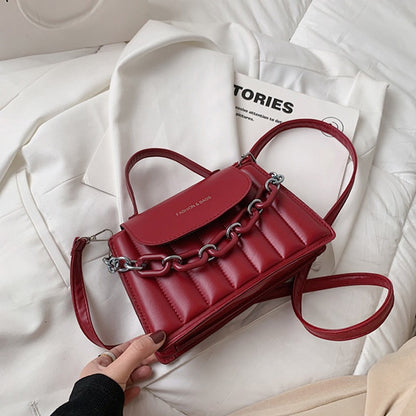 New Chains Shoulder Bag Women Solid Color Crossbody Bag Designer Messenger Handbag and Purse Luxury Top-handle Bag feminina