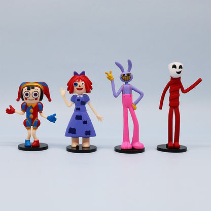 The Amazing Digital Circus 8 Styles Q Version Figurine Models, Rabbit Clown Dolls Cartoon Peripherals Cake Ornaments Toy Models