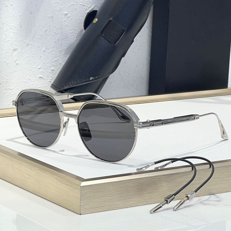 Óculos de Sol INS Gold Green de Luxo Masculino, Design de Marca, Oval, Liga, Alta Qualidade, Feminino, Pernas Duplas Especiais, Lentes Intercambiáveis, Proteção UV400