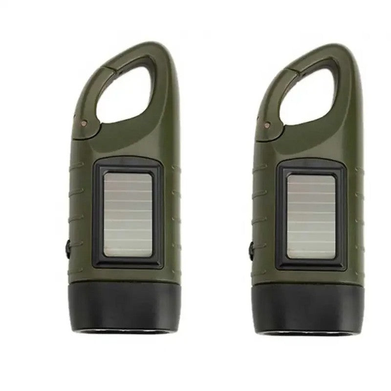 Solar Led Flashlights Portable Hand Cranked Dynamo Torch for Outdoor Riding Camping Power Hiking Long-range Emergency Lantern