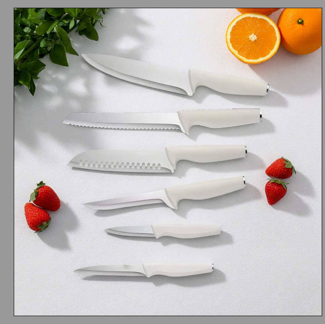 15 pieces kitchen stainless steel knife set, multi-purpose, ergonomic for long-term use without getting tired, all-round cutting