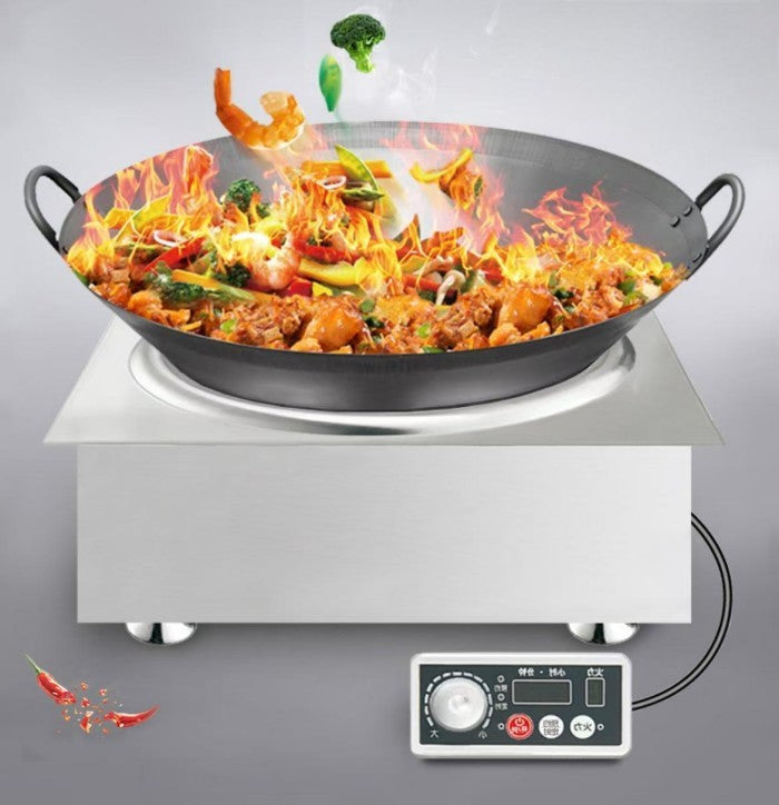 Fogão de Indução Comercial Sunmax, Fogão Elétrico de Bancada em Aço Inoxidável, Wok Comercial