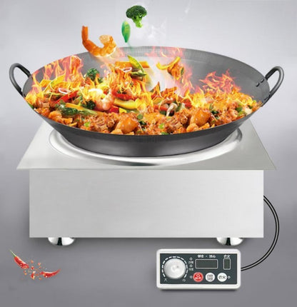 Fogão de Indução Comercial Sunmax, Fogão Elétrico de Bancada em Aço Inoxidável, Wok Comercial