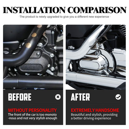 Motorcycle Transmission Cover Metal Trim For Harley Softail Low Riders Heritage Street Bob Slim Deluxe Fat Bob FXBB FLSB 2018-24