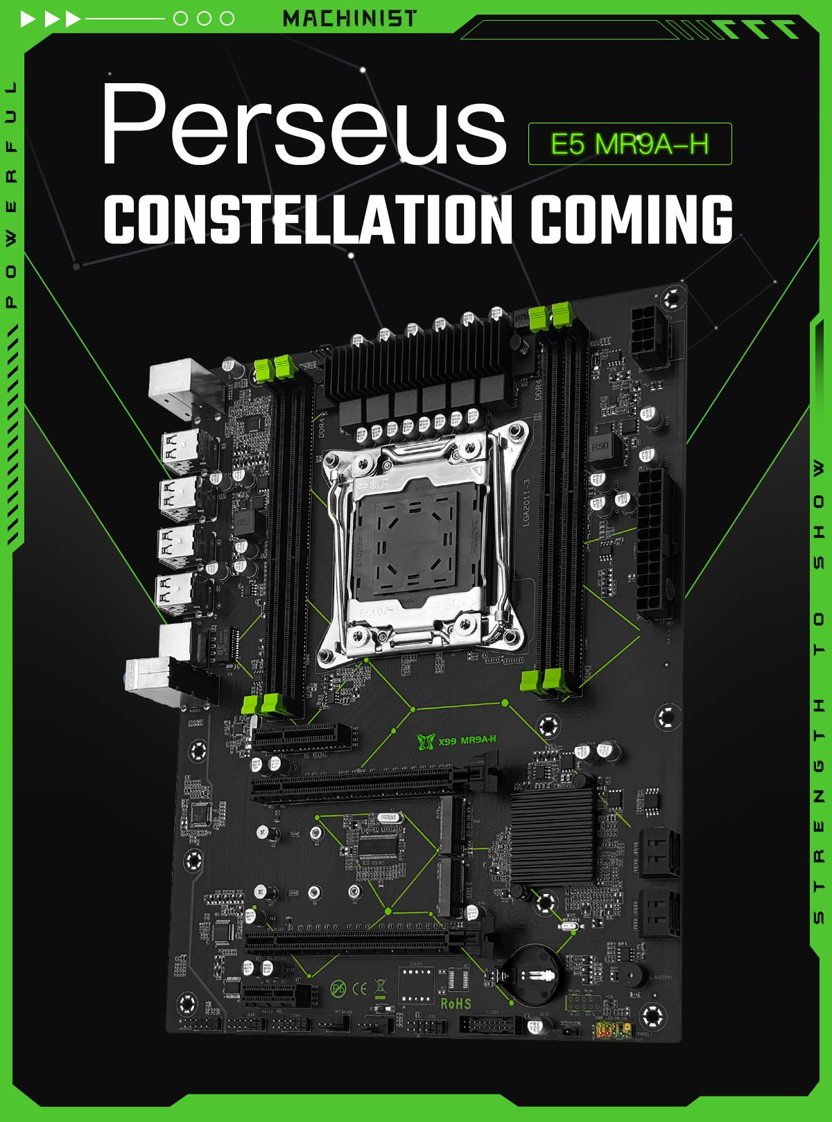 Conjunto de Placa Mãe MACHINIST X99 MR9A-H LGA 2011-3 Processador CPU Xeon E5 2680 V4 + Kit de Memória RAM DDR4 2*8G=16GB 2133MHz ATX USB3.0