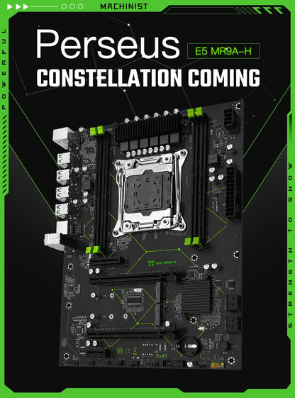 Conjunto de Placa Mãe MACHINIST X99 MR9A-H LGA 2011-3 Processador CPU Xeon E5 2680 V4 + Kit de Memória RAM DDR4 2*8G=16GB 2133MHz ATX USB3.0