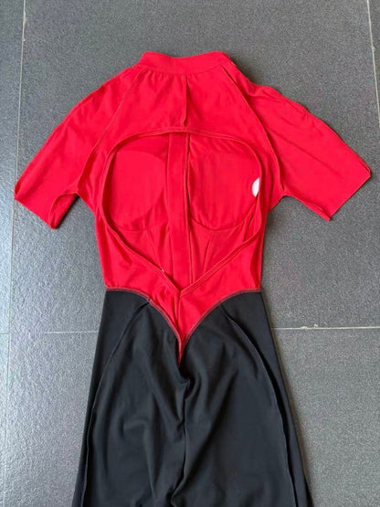 Women's New Yoga Jumpsuits with Contrasting Splicing Beauty Back Slim Fit One-piece Workout Gym Outdoor Sports Fitness Bodysuits