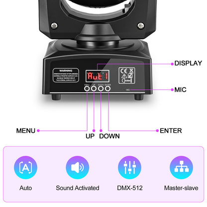 U`King 4Pcs 30W Beam Gobo Moving Head Lights RGBW LED Stage Lights DMX512 Spotlights For DJ Disco Wedding Party Stage Lighting