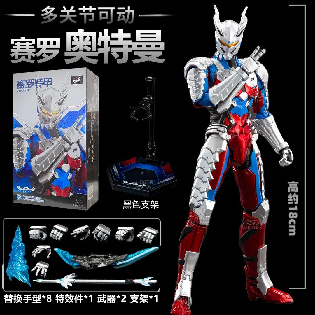 Boneco de Ação Original ZD Toy Ultraman Kotaro Higashi Zero Suit Tiga Suit Ace Ultra Seven Ultraman Jack Modelo Brinquedos Colecionáveis