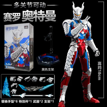 Boneco de Ação Original ZD Toy Ultraman Kotaro Higashi Zero Suit Tiga Suit Ace Ultra Seven Ultraman Jack Modelo Brinquedos Colecionáveis