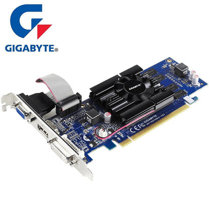 GIGABYTE G 210 1GB n210 Graphics Cards 64Bit GDDR3 Video Card Original n210 G210 1G for nVIDIA Geforce GPU PC games Dvi VGA Used