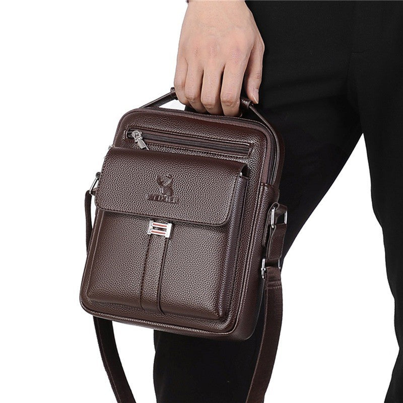 High Quality Men Shoulder Bag Men PU Leather Flaps Men's Crossbody Bags Business Flap Male Solid Messenger Bag Travel Bag