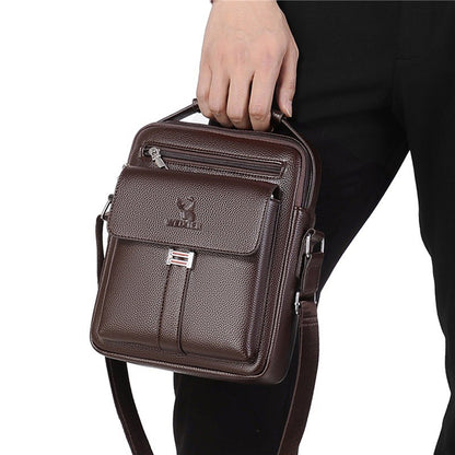 High Quality Men Shoulder Bag Men PU Leather Flaps Men's Crossbody Bags Business Flap Male Solid Messenger Bag Travel Bag