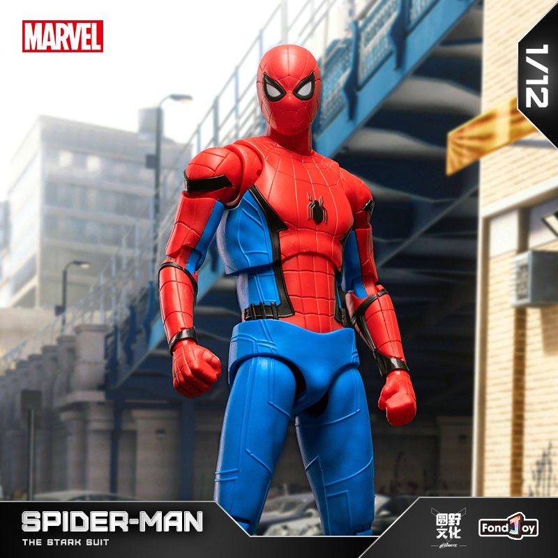 Kit de Modelo Homem-Aranha Fondjoy Escala 1/12 Figura de Ação Articulada Traje Stark da Saga do Infinito Brinquedo Infantil de Presente