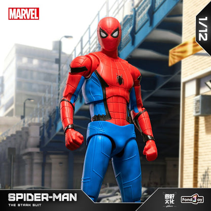 Kit de Modelo Homem-Aranha Fondjoy Escala 1/12 Figura de Ação Articulada Traje Stark da Saga do Infinito Brinquedo Infantil de Presente