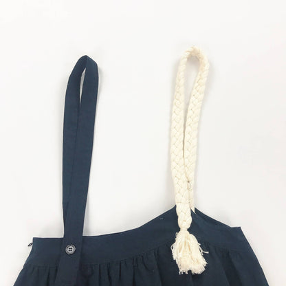 Fall Spring Original Indie Chic Design Harajuku Women Suspender Skirt Straps Dress Mid-calf Length A-line Spaghetti Strap Dress