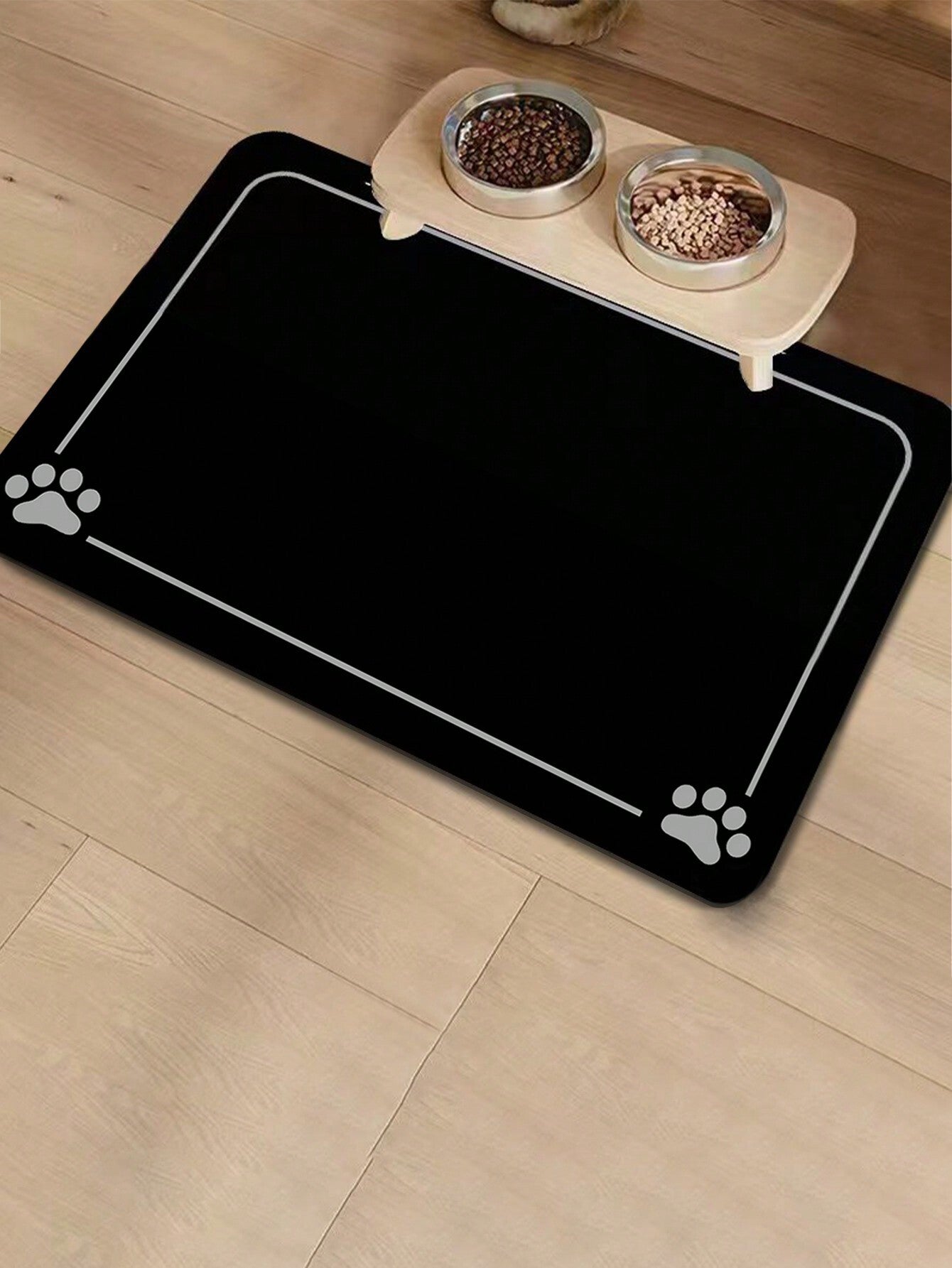 1PC Tapete para Comida de Animais de Estimação Absorvente - Tapete para Tigelas de Cães e Gatos Antiderrapante de Secagem Rápida