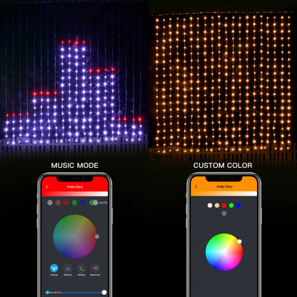 Led Smart Curtain Lights New year's garland App RGB Fairy Lights DIY Music Change Display for Window Christmas Room Decoration