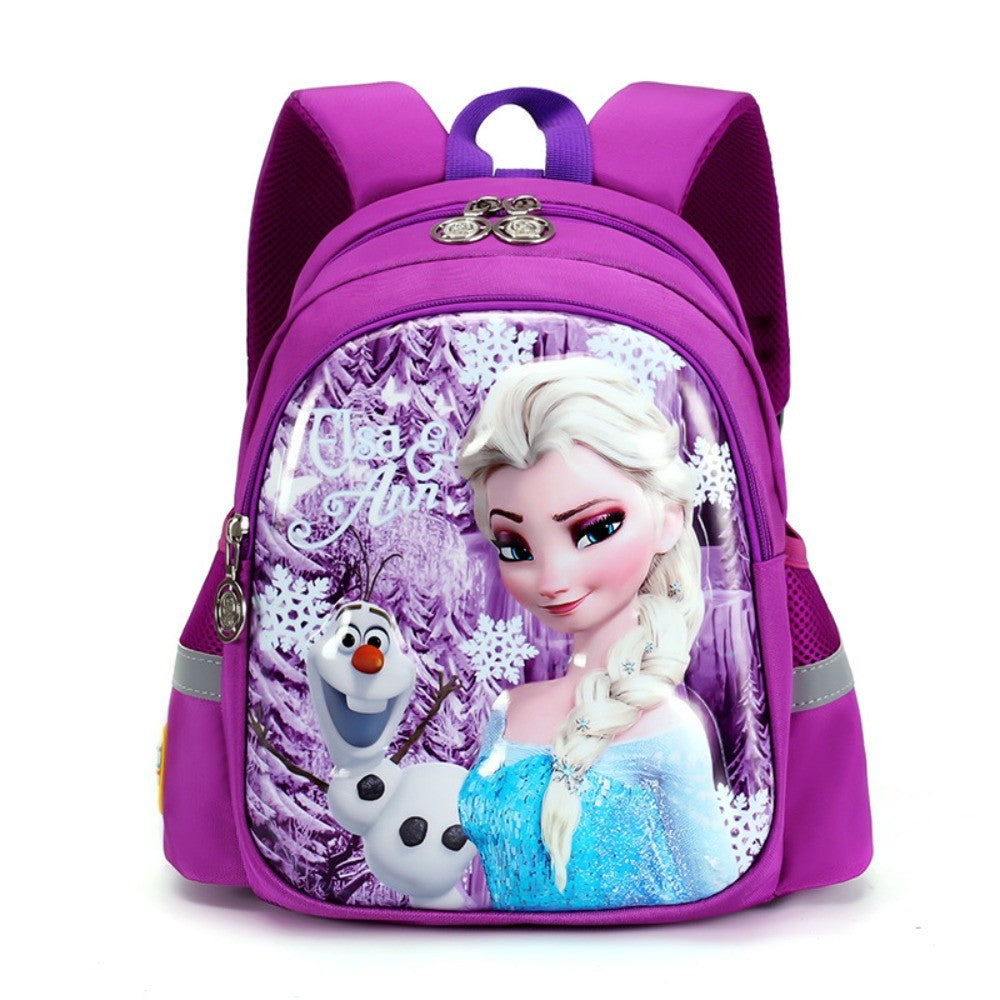 Mochila Escolar Infantil Feminina Disney Frozen 2 Elsa Princesa Desenho Animado Jardim de Infância Moda Viagem Dupla Alça Costa Criança Pequena Bagagem