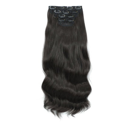Apliques de cabelo sintéticos ondulados loiros 27/613 de 61 cm (24 polegadas) com presilhas brancas, 4 peças/lote, 220g, fibra resistente ao calor