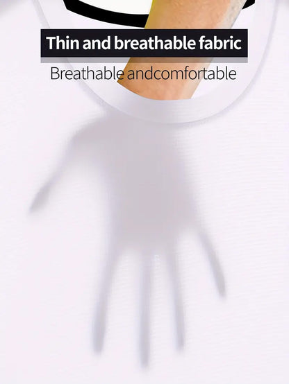 Round Neck T-Shirt 1 Piece White Ultra-Light Men's Quick Drying Breathable Sweat-Absorbent Shirt Suitable for Fitness Gym and Ru