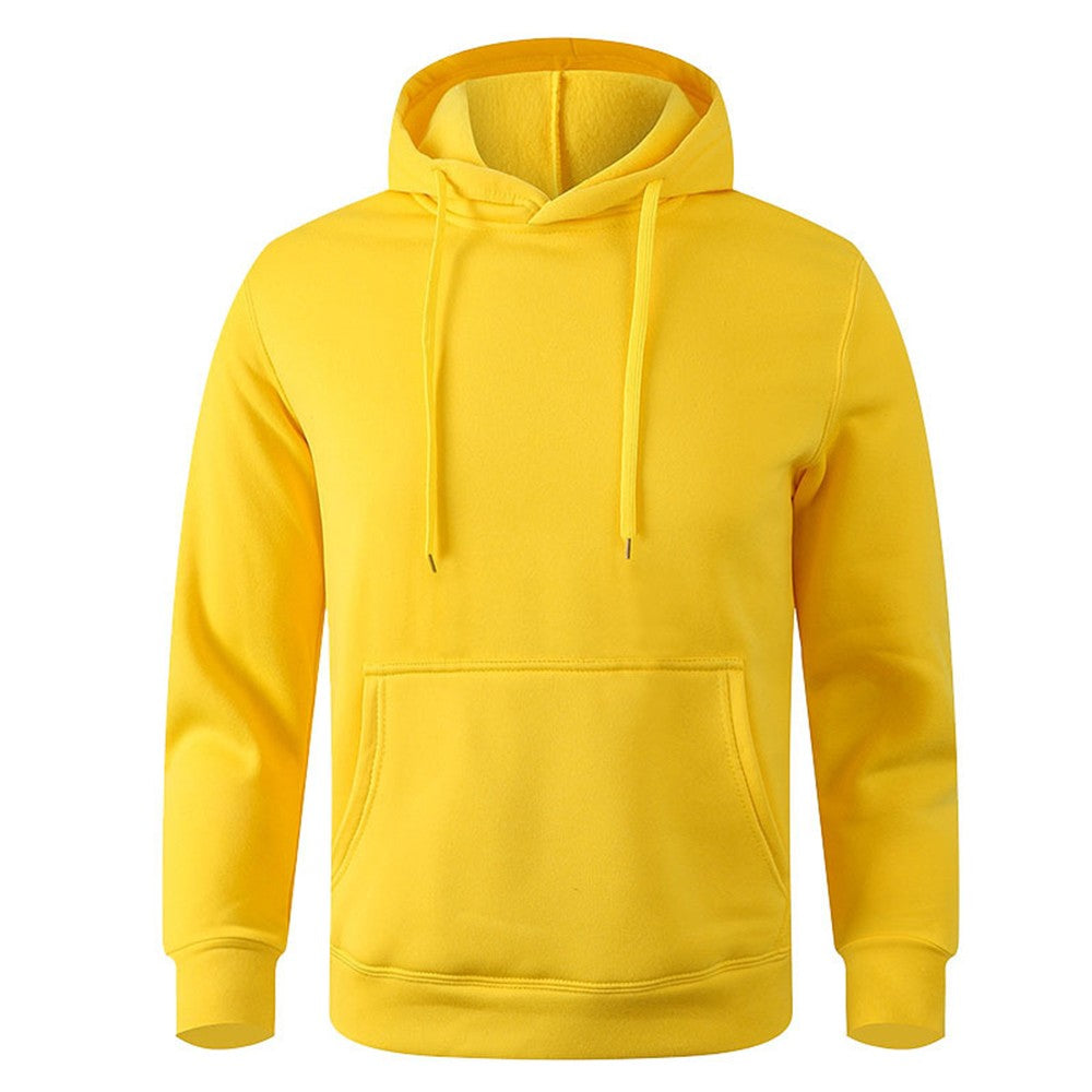 Men's and Women's Warm Sweatshirt Casual Solid Color Streetwear Pullovers Sport Fitness Pocket Hoodies Multi Color