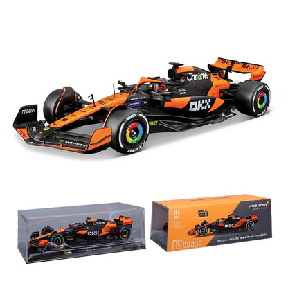 2025 Nova Chegada Bburago 1:24 MCL38 Mônaco MCL38 Mclaren 4# Lando Norris 81# Oscar Piastri Liga Modelo de Carro em Miniatura Fundido Brinquedo