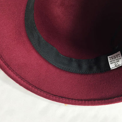 Chapéu Feminino Elegante Com Fita Outono Inverno Coreano Versátil Boné feminino Casamento na igreja Viagem Jazz britânico Senhora Fedora