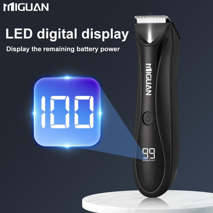Electric Men's Body Groomer, Hair Clipper & Shaver with USB Charging Docking Station | Features Digital Display | Men's Grooming