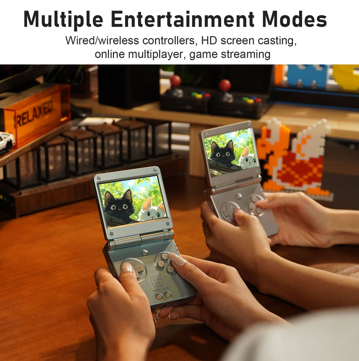 Anbernic RGSP 3.4'' IPS Screen Flip Handheld Console Linux System HDMI-compatible TV Output Clamshell Game Player 3300 mAh RG SP