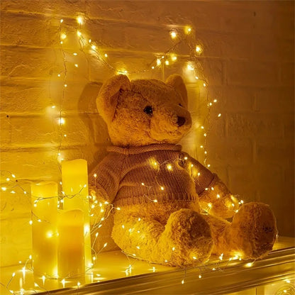 1PC 3M100LED/6M200LED/9M300LED/12M400LED Christmas USB with Remote Control Firecracker Light String, Used for Party Decoration