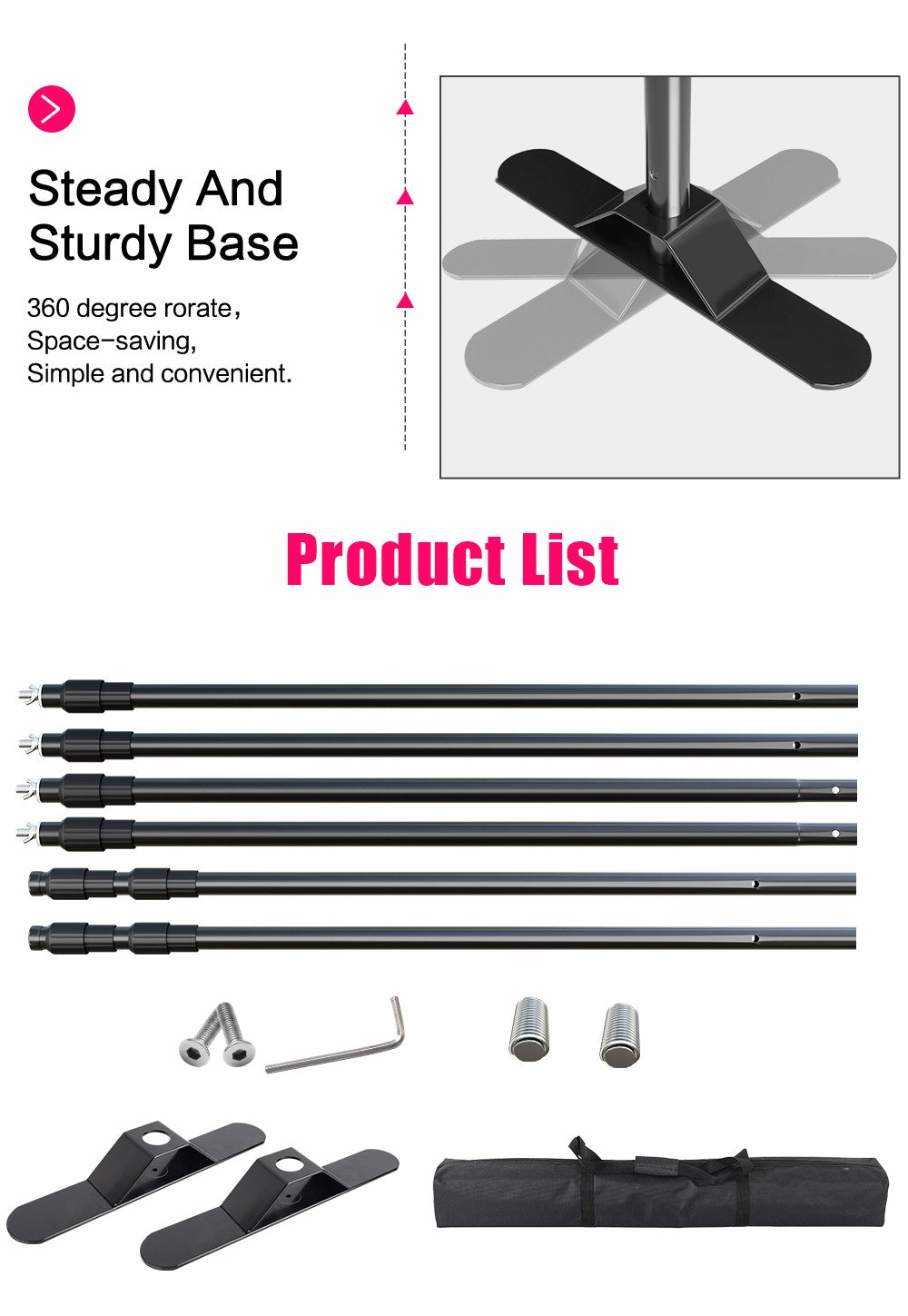 Double-Crossbar Backdrop Background Stand Frame Support System For Photography Photo Studio Video Muslin Green Screen