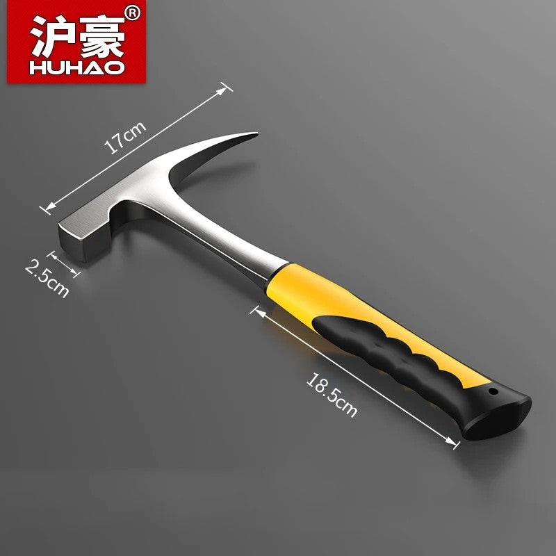 Martelo de acampamento profissional HUHAO Ferramenta manual multifuncional Martelo integrado Aço de alto carbono Forjado Punho de borracha