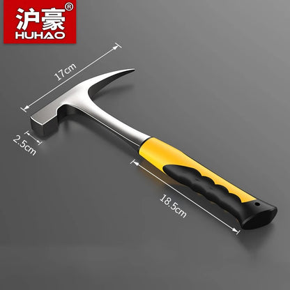 Martelo de acampamento profissional HUHAO Ferramenta manual multifuncional Martelo integrado Aço de alto carbono Forjado Punho de borracha