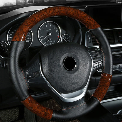 Capa de Volante de Carro em Madeira de Pessegueiro DIY Capa de Volante de Couro Para Carro Caminhão Com Linha e Agulha Conjunto de Ferramentas Acessórios de Carro