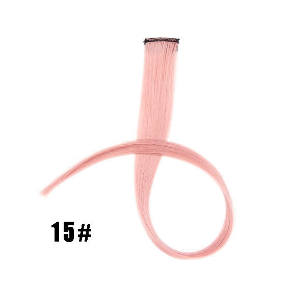 Mega Hair Tic Tac Sintético 55 cm Longo Colorido Liso Peças de Cabelo Sintéticas para Uso Diário Festas
