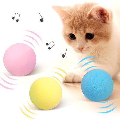 Brinquedos Inteligentes para Gatos Bola Interativa de Pelúcia Elétrica Brinquedo de Treinamento com Erva de Gato para Gatinhos com Som de Toque Produto para Animais de Estimação Bola de Brinquedo que Faz Barulho Suprimentos para Gatos